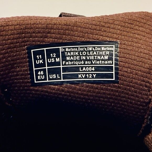 Dr. Martens Tarik Lo Leather Men’s 12 Dark Brown Crazy Horse Shoes Utility Hiker - Picture 6 of 8